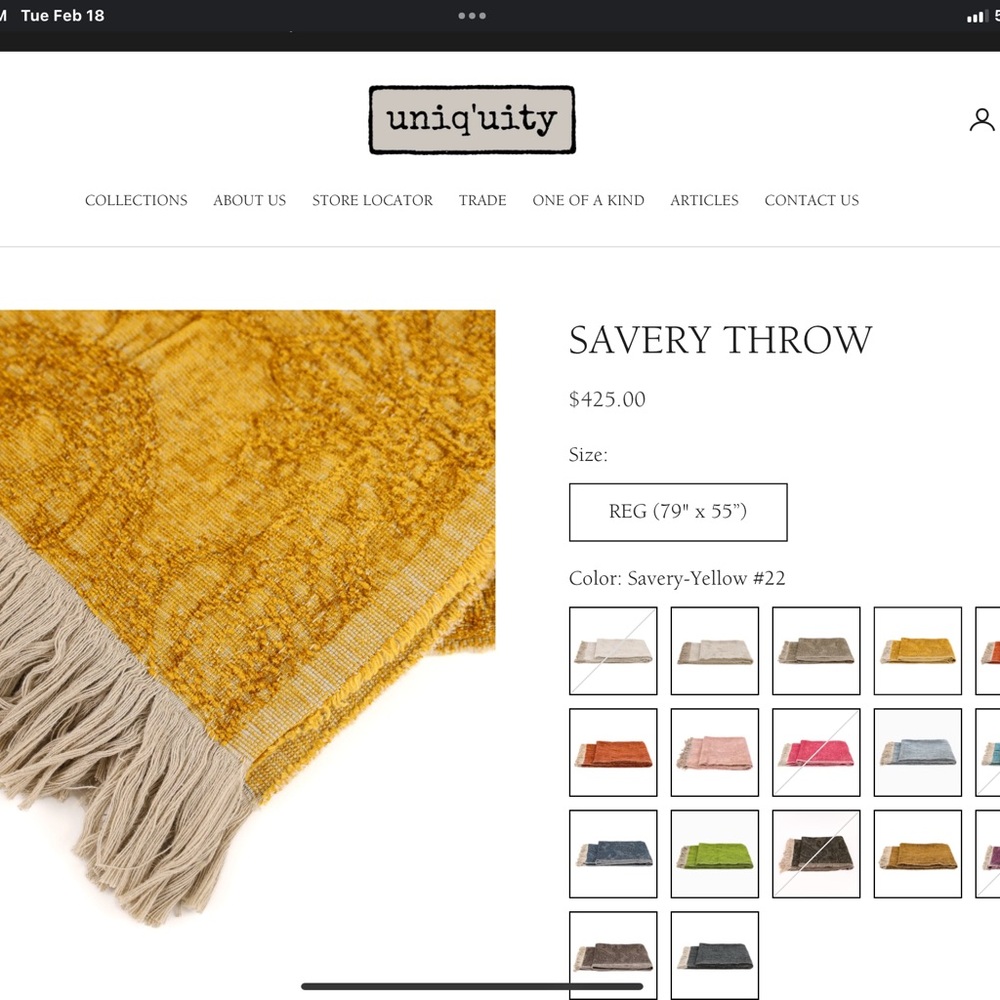 Exquisite & Pristine - Uniquity Woven Luxury Decorative Throw - Golden Yellow.